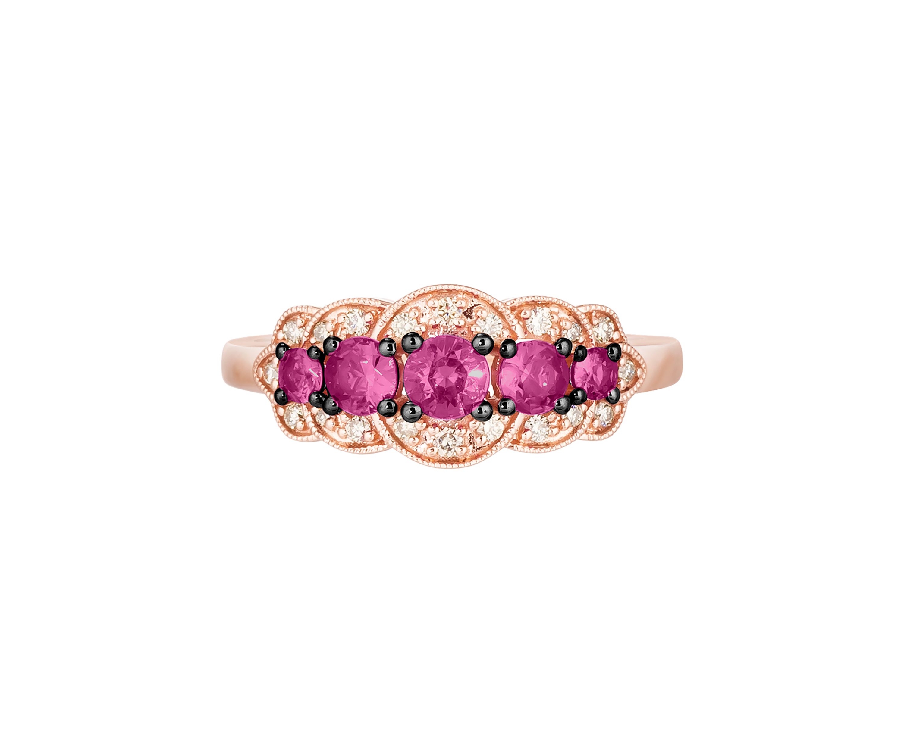  Ring featuring 5/8 ct. t.w. Passion Ruby™, 1/6 ct. t.w. Nude Diamonds™ set in 14K Strawberry Gold®