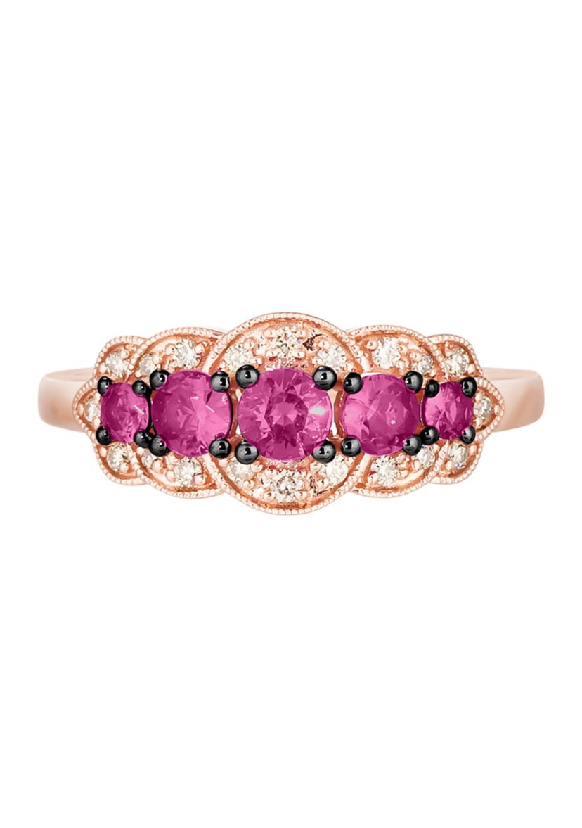  Ring featuring 5/8 ct. t.w. Passion Ruby™, 1/6 ct. t.w. Nude Diamonds™ set in 14K Strawberry Gold®