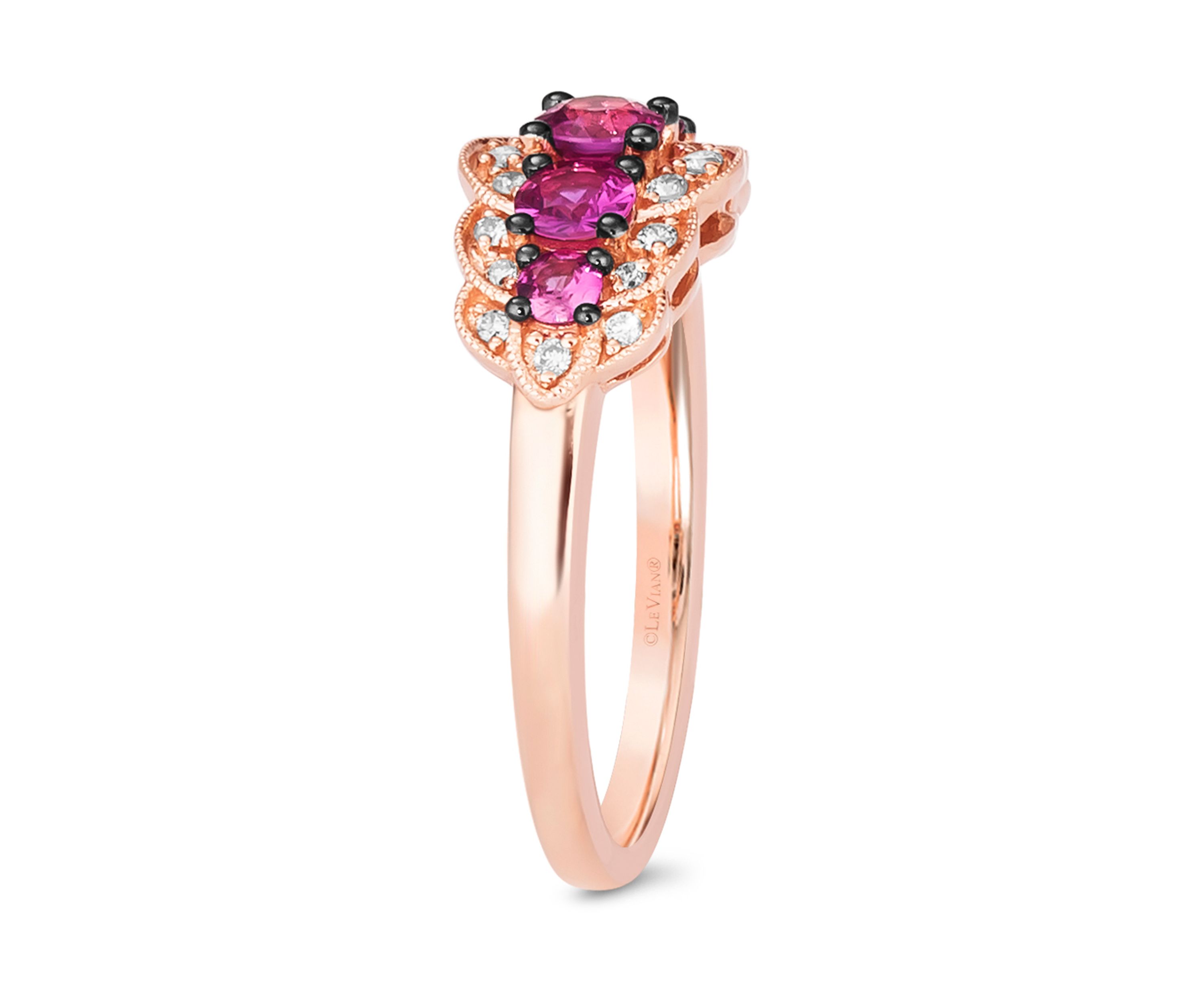  Ring featuring 5/8 ct. t.w. Passion Ruby™, 1/6 ct. t.w. Nude Diamonds™ set in 14K Strawberry Gold®