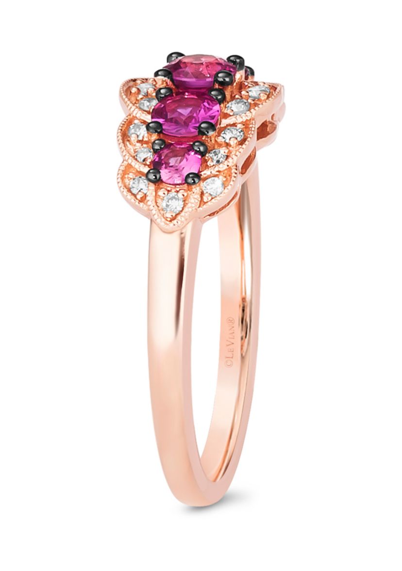  Ring featuring 5/8 ct. t.w. Passion Ruby™, 1/6 ct. t.w. Nude Diamonds™ set in 14K Strawberry Gold®