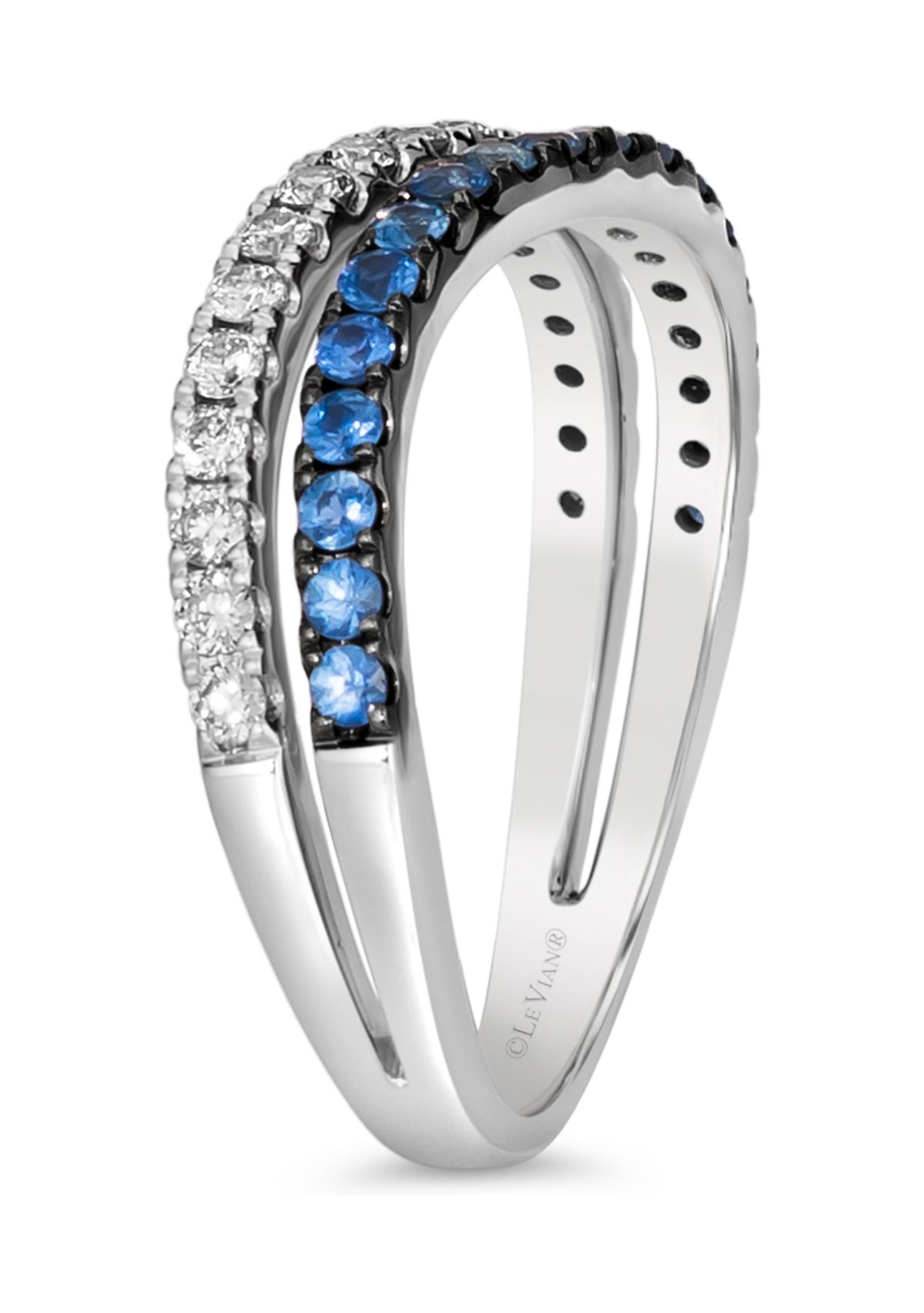 Ring featuring 1/3 ct. t.w. Blueberry Sapphire™, 1/3 ct. t.w. Nude Diamonds™ in 14K Vanilla Gold®