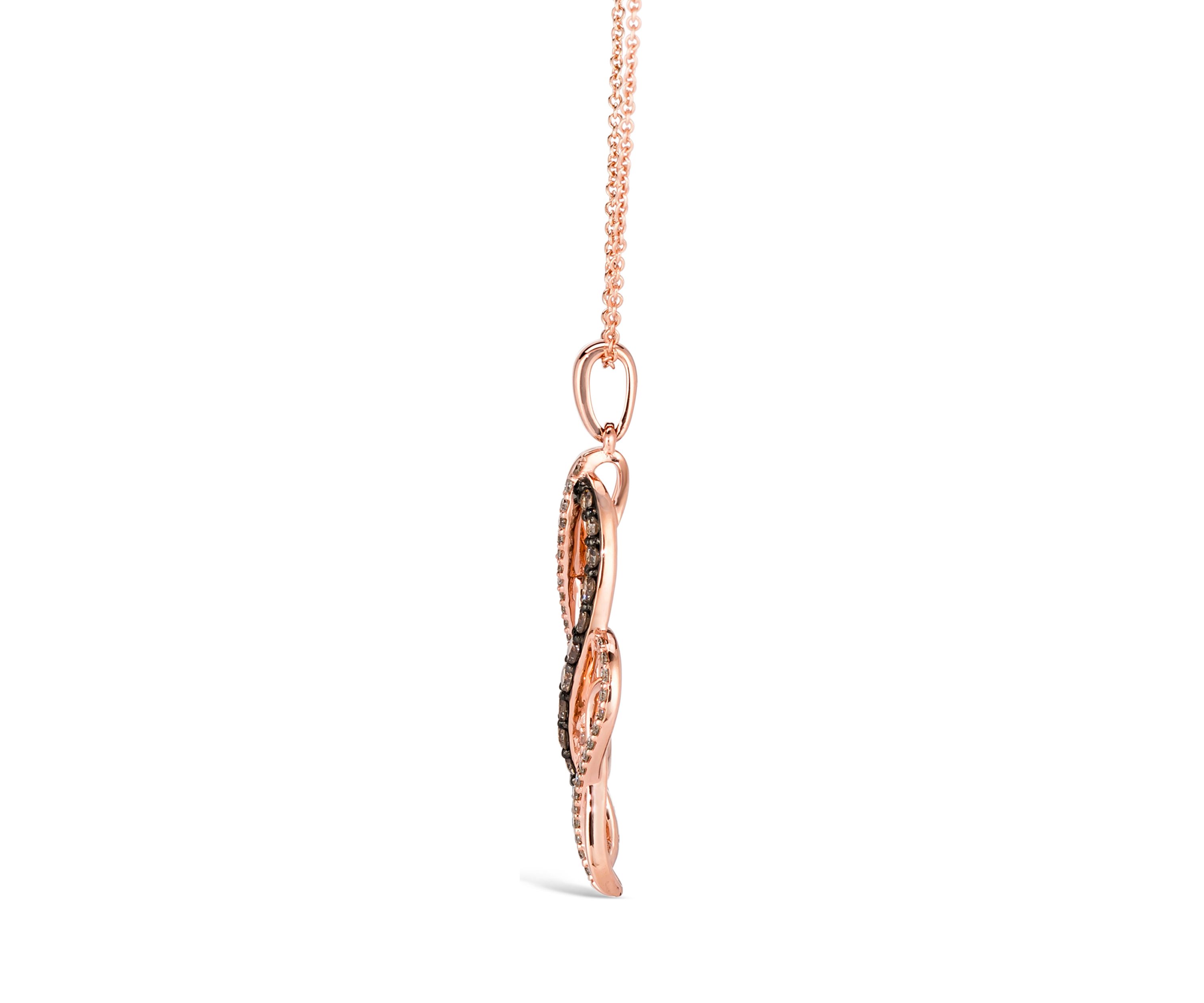 1/3 ct. t.w. Chocolate Diamonds®, 1/5 ct. t.w. Vanilla Diamonds® Pendant Necklace in 14K Strawberry Gold®