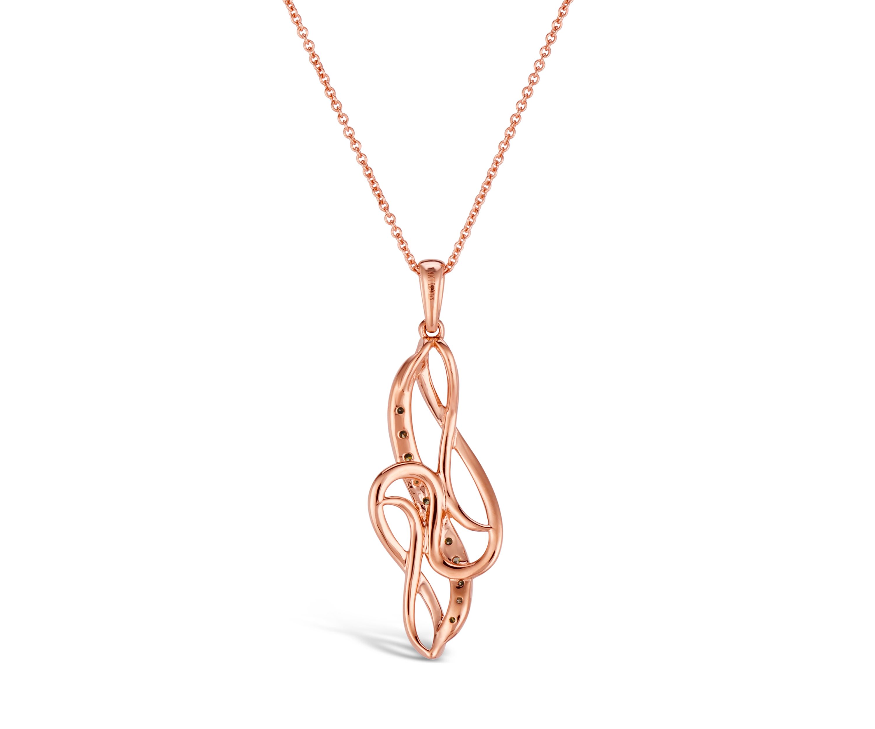 1/3 ct. t.w. Chocolate Diamonds®, 1/5 ct. t.w. Vanilla Diamonds® Pendant Necklace in 14K Strawberry Gold®