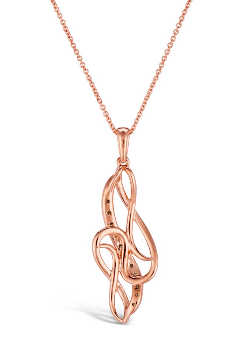 1/3 ct. t.w. Chocolate Diamonds®, 1/5 ct. t.w. Vanilla Diamonds® Pendant Necklace in 14K Strawberry Gold®