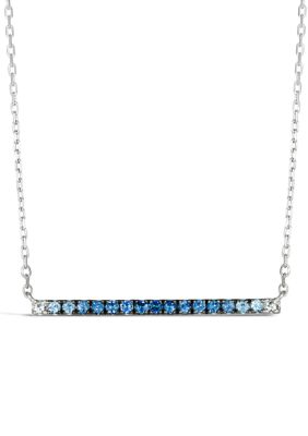 1/3 ct. t.w. Sapphire and White Sapphire Necklace in 14K Vanilla Gold®