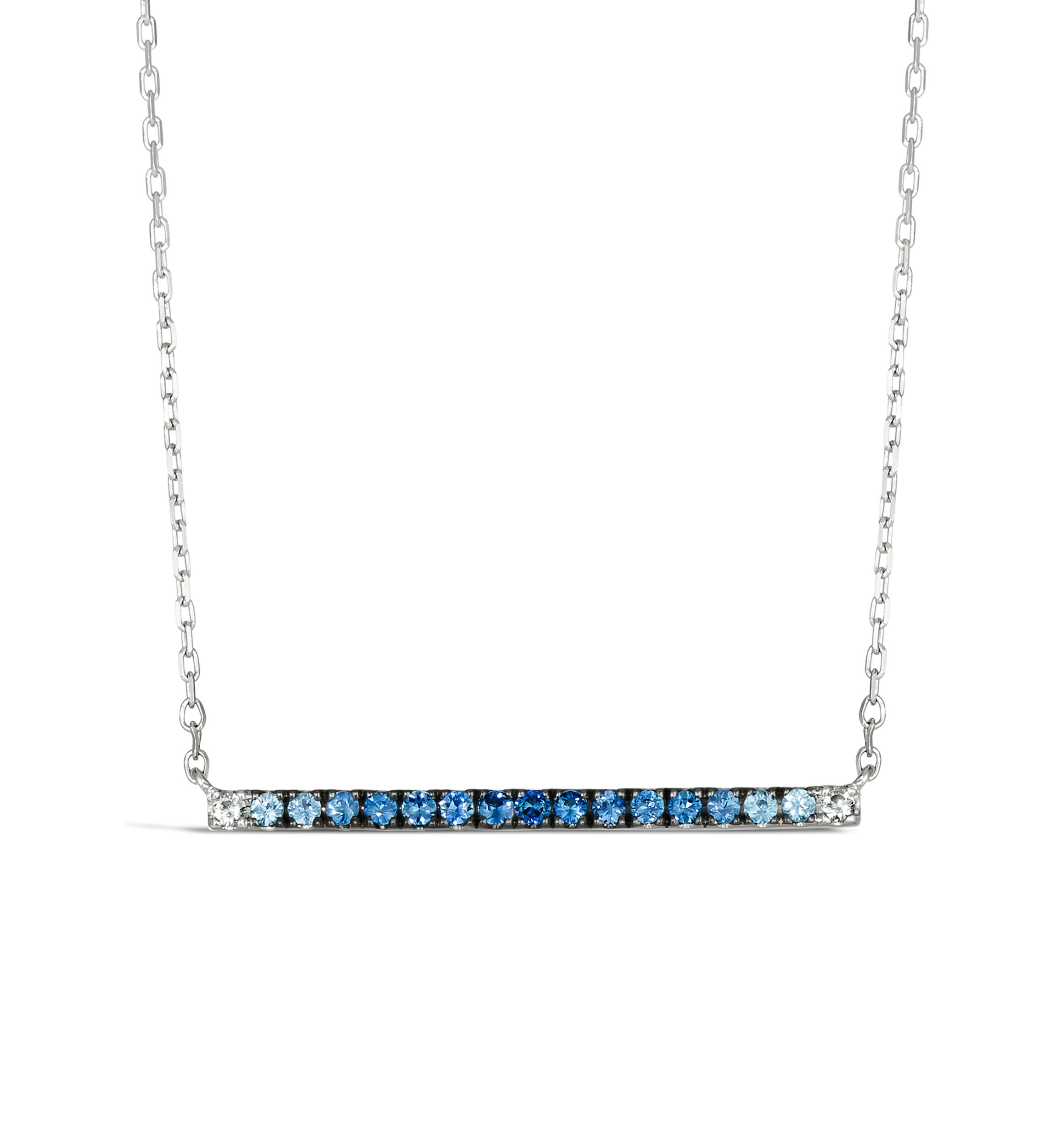 1/3 ct. t.w. Sapphire and White Sapphire Necklace in 14K Vanilla Gold®
