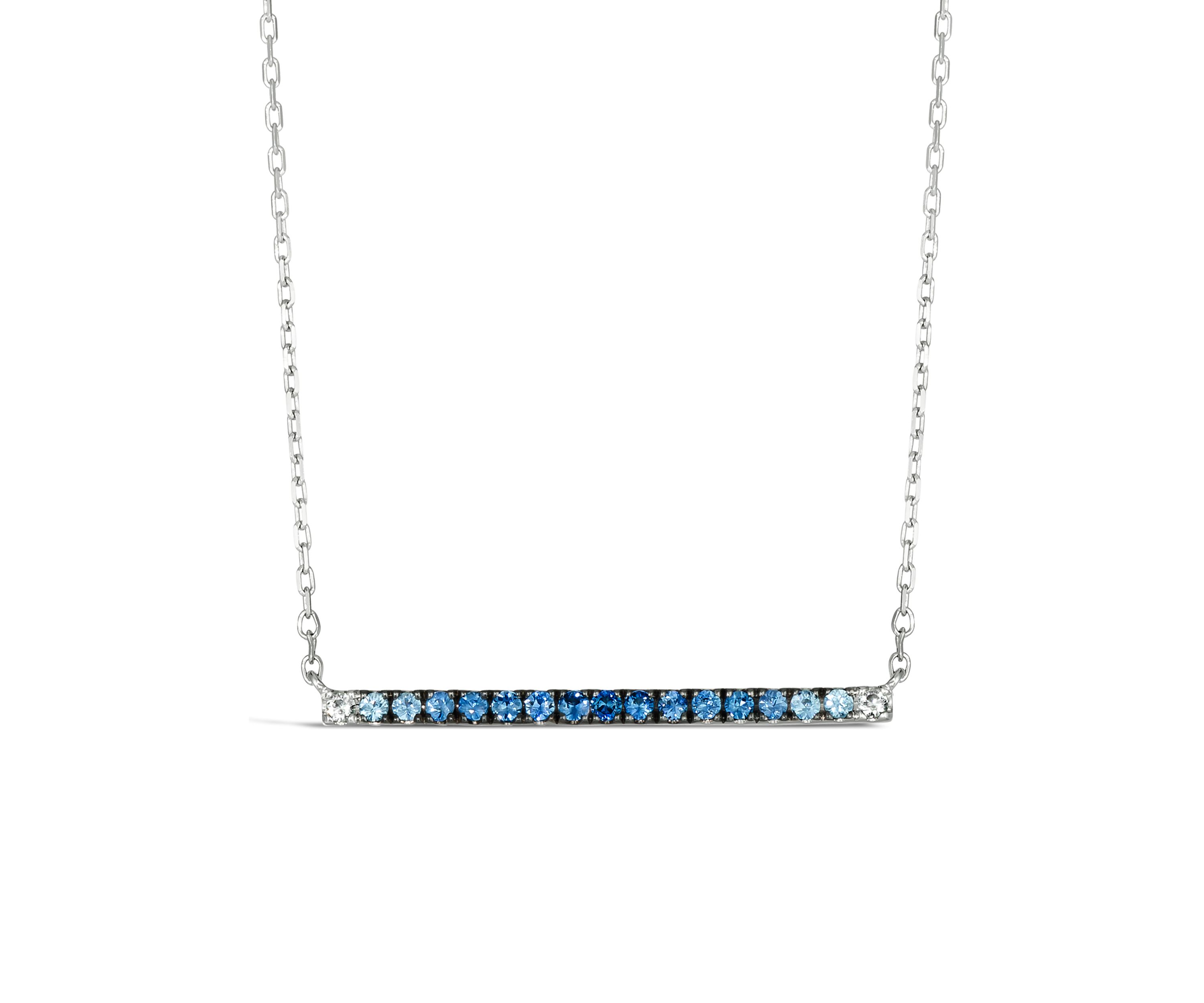 1/3 ct. t.w. Sapphire and White Sapphire Necklace in 14K Vanilla Gold®