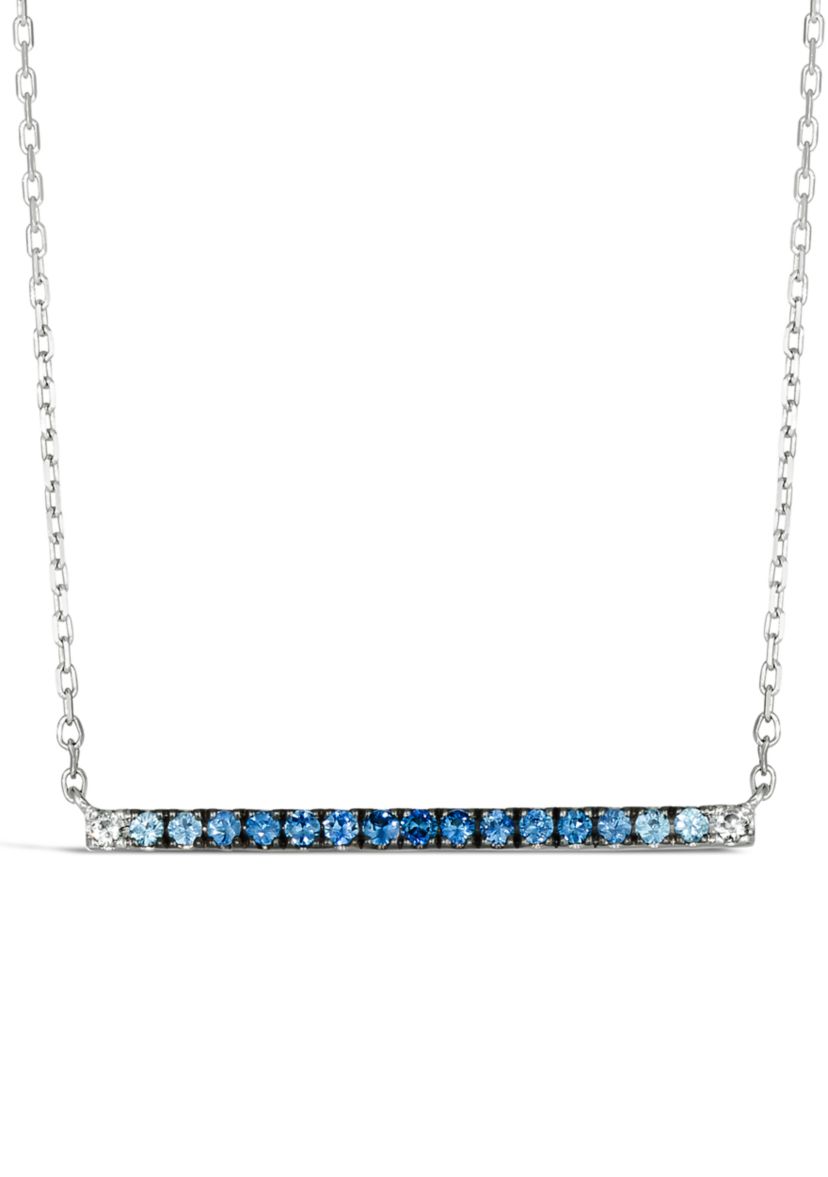 1/3 ct. t.w. Sapphire and White Sapphire Necklace in 14K Vanilla Gold®