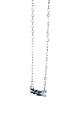 1/3 ct. t.w. Sapphire and White Sapphire Necklace in 14K Vanilla Gold®