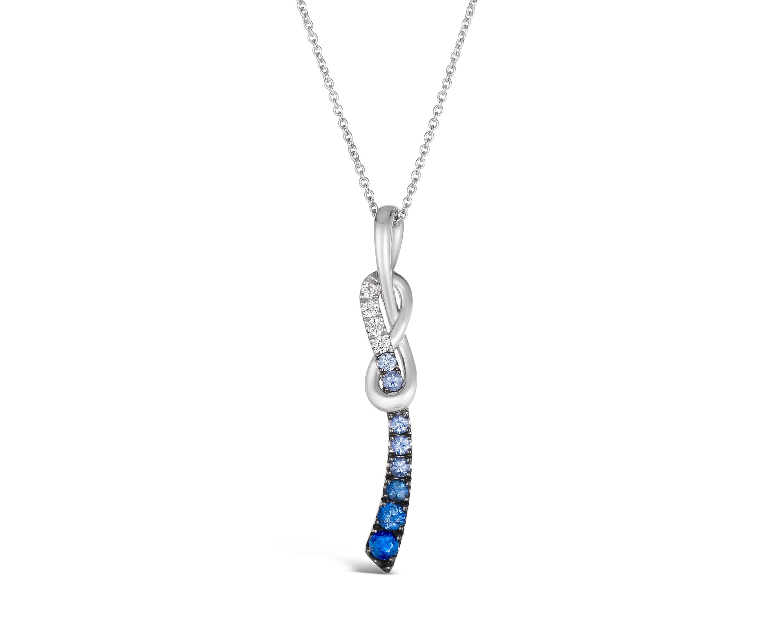 3/8 ct. t.w. Denim Ombré®, 1/10 ct. t.w. White Sapphire Ombré Pendant Necklace in 14K Vanilla Gold®