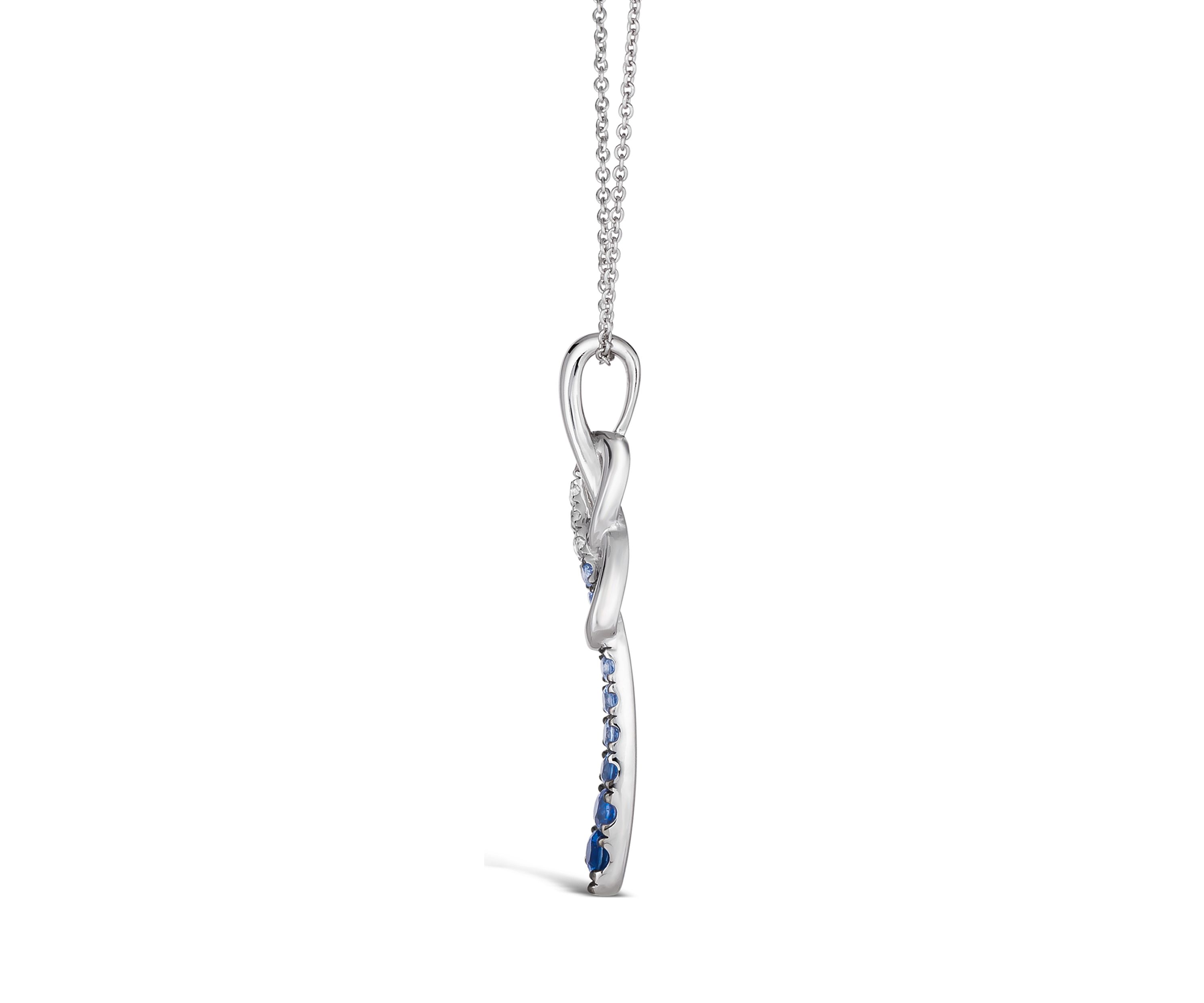 3/8 ct. t.w. Denim Ombré®, 1/10 ct. t.w. White Sapphire Ombré Pendant Necklace in 14K Vanilla Gold®