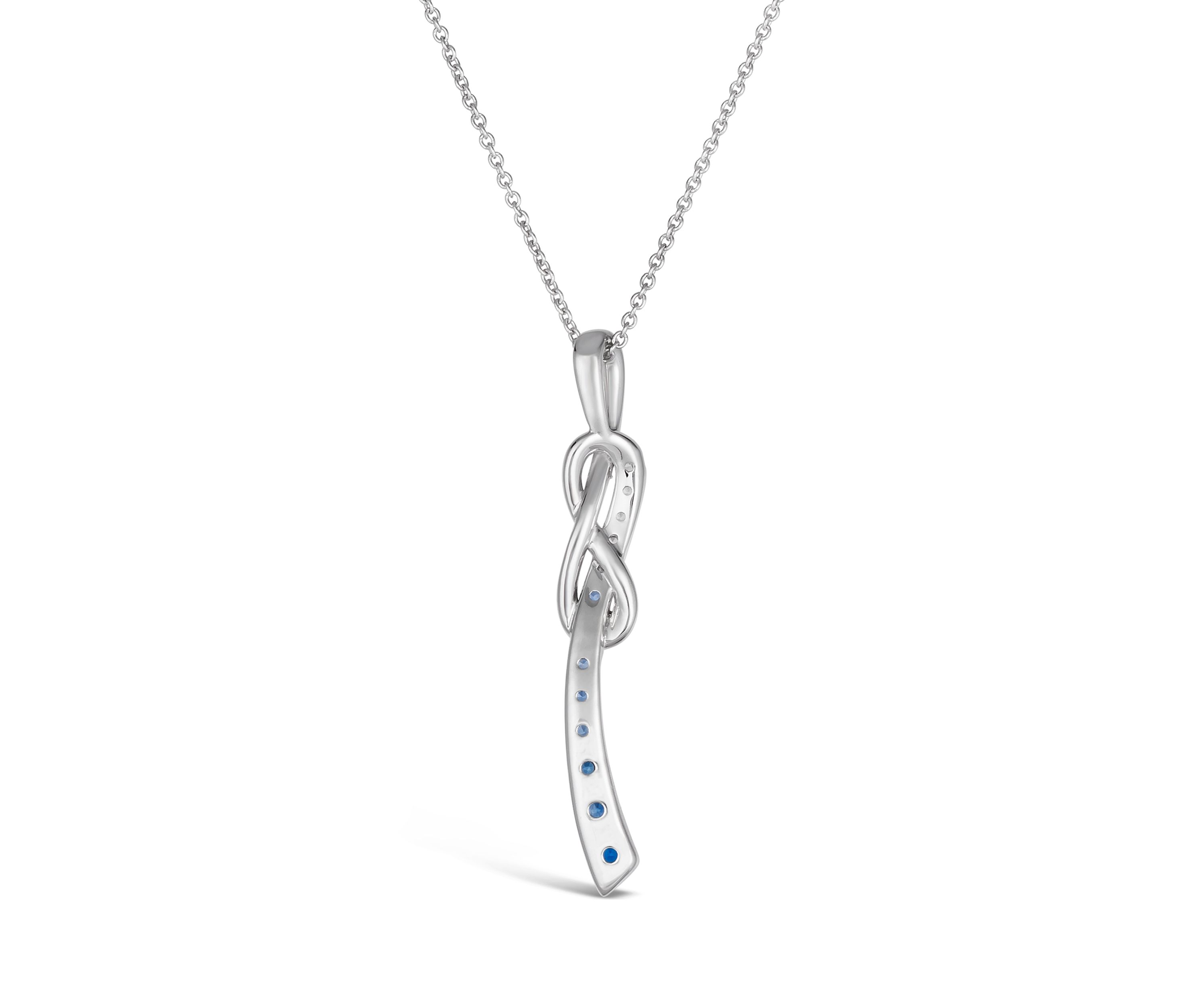 3/8 ct. t.w. Denim Ombré®, 1/10 ct. t.w. White Sapphire Ombré Pendant Necklace in 14K Vanilla Gold®