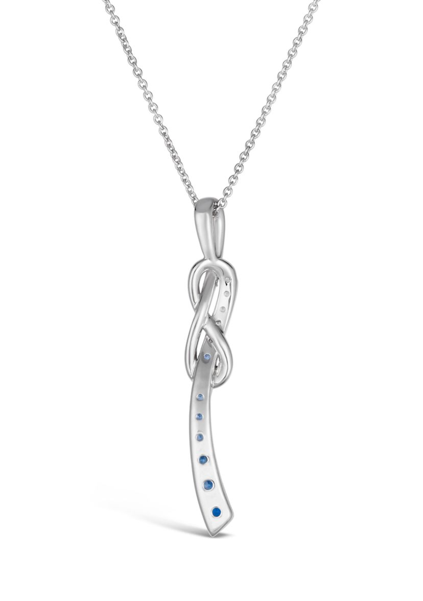 3/8 ct. t.w. Denim Ombré®, 1/10 ct. t.w. White Sapphire Ombré Pendant Necklace in 14K Vanilla Gold®