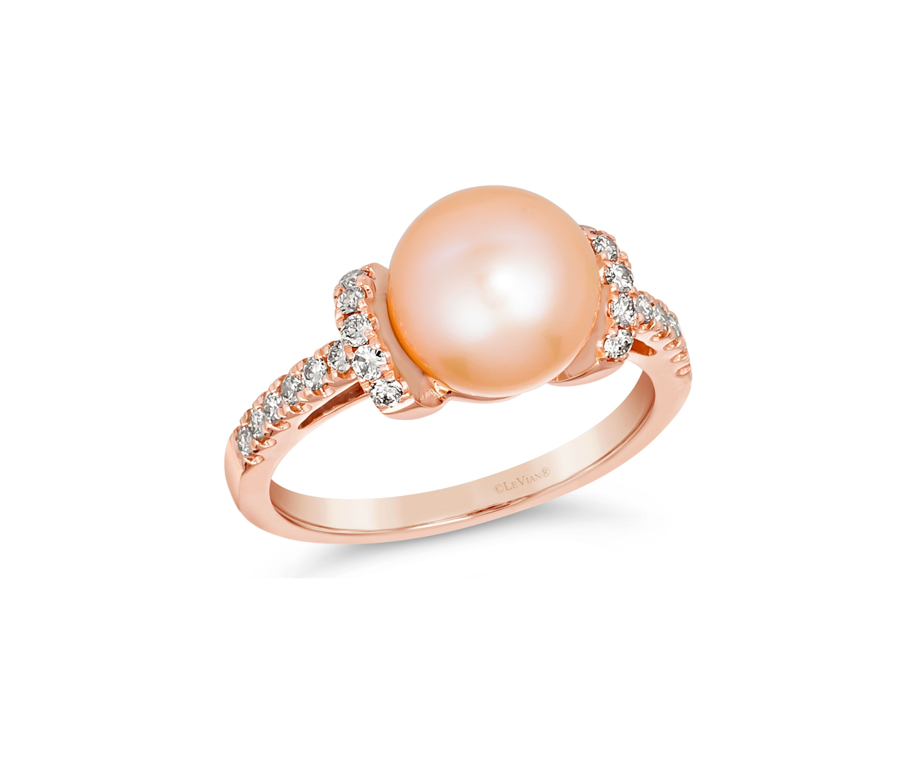 Strawberry Pearls®, 1/3 ct. t.w. Nude Diamonds™ Ring in 14K Strawberry Gold®