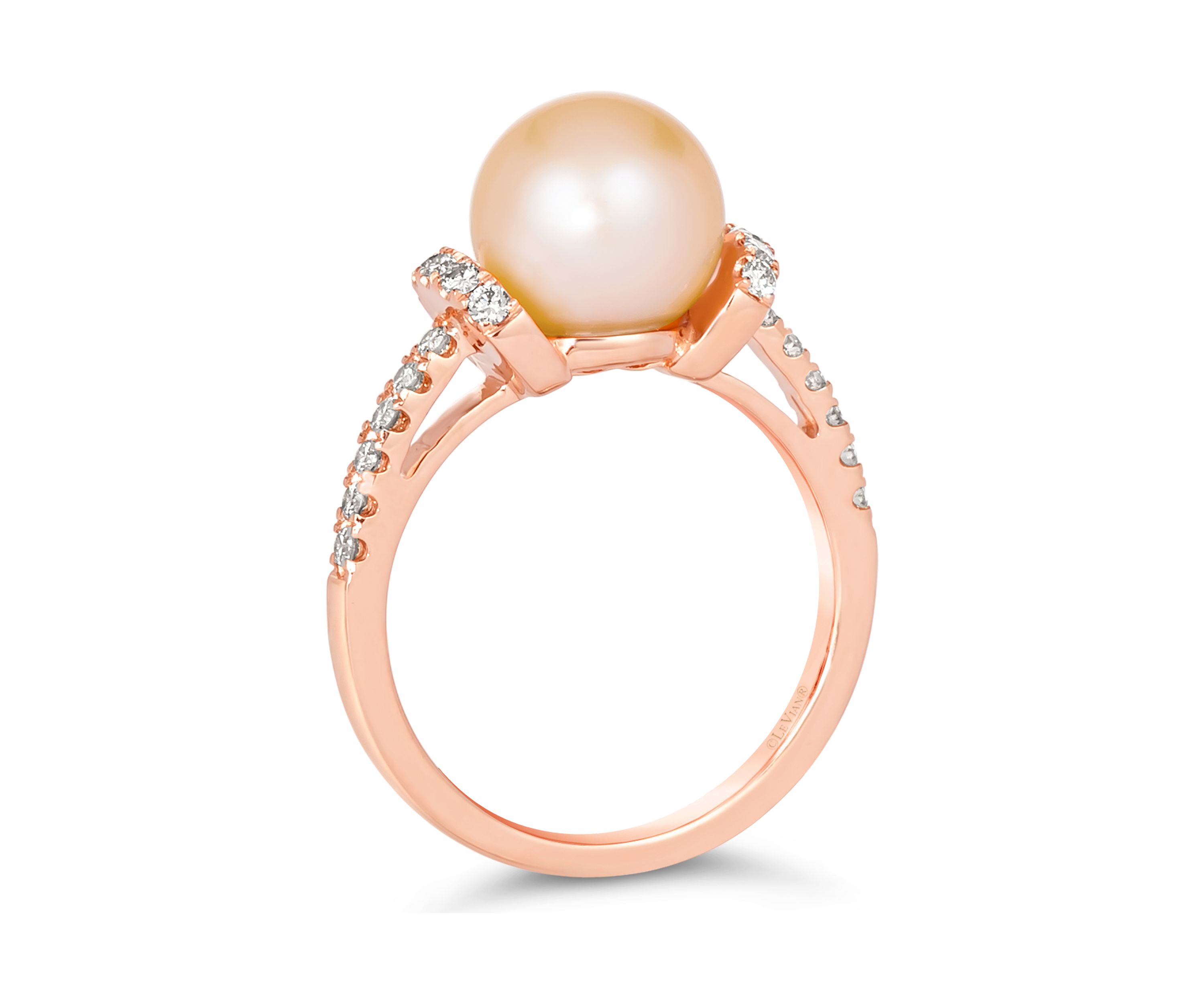 Strawberry Pearls®, 1/3 ct. t.w. Nude Diamonds™ Ring in 14K Strawberry Gold®