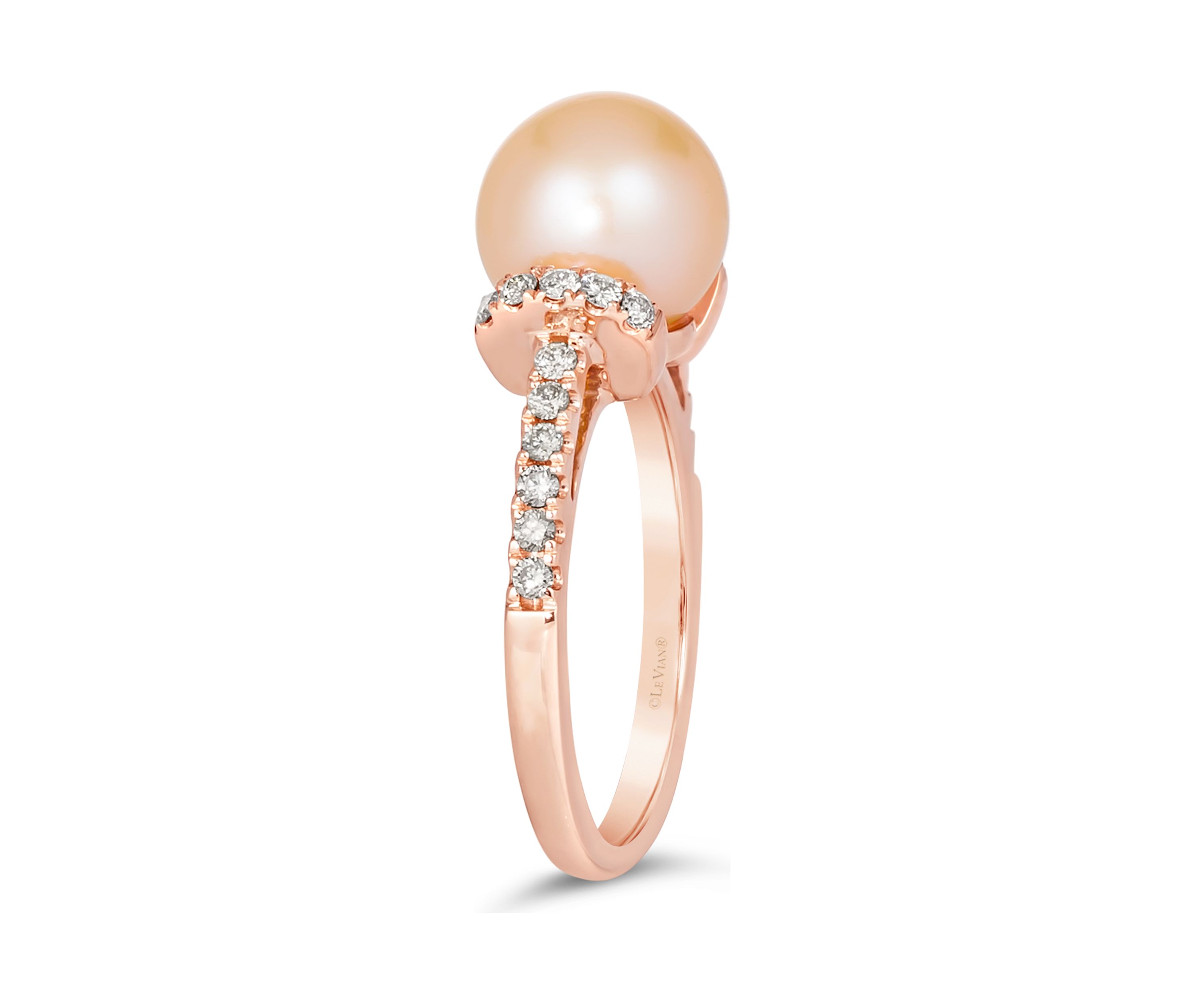 Strawberry Pearls®, 1/3 ct. t.w. Nude Diamonds™ Ring in 14K Strawberry Gold®