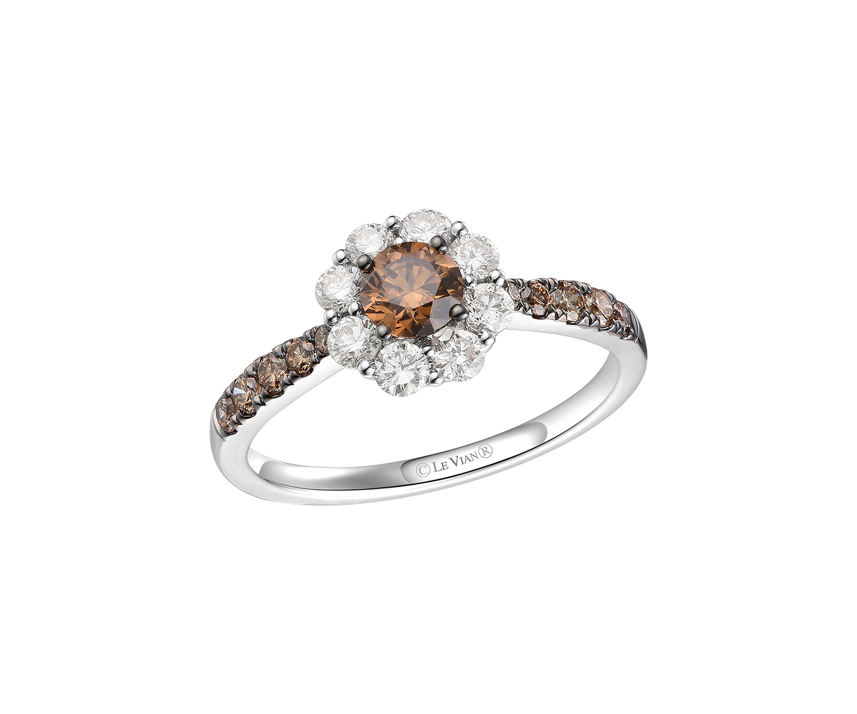 5/8 ct. t.w. Chocolate Diamond® and 3/8 ct. t.w. Nude Diamond™ Ring in 14K Vanilla Gold®