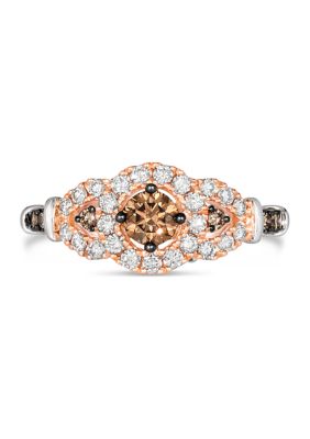  Ring featuring 1/2 ct. t.w. Chocolate Diamonds®, 3/8 ct. t.w. Nude Diamonds™  in 14K Two Tone Gold