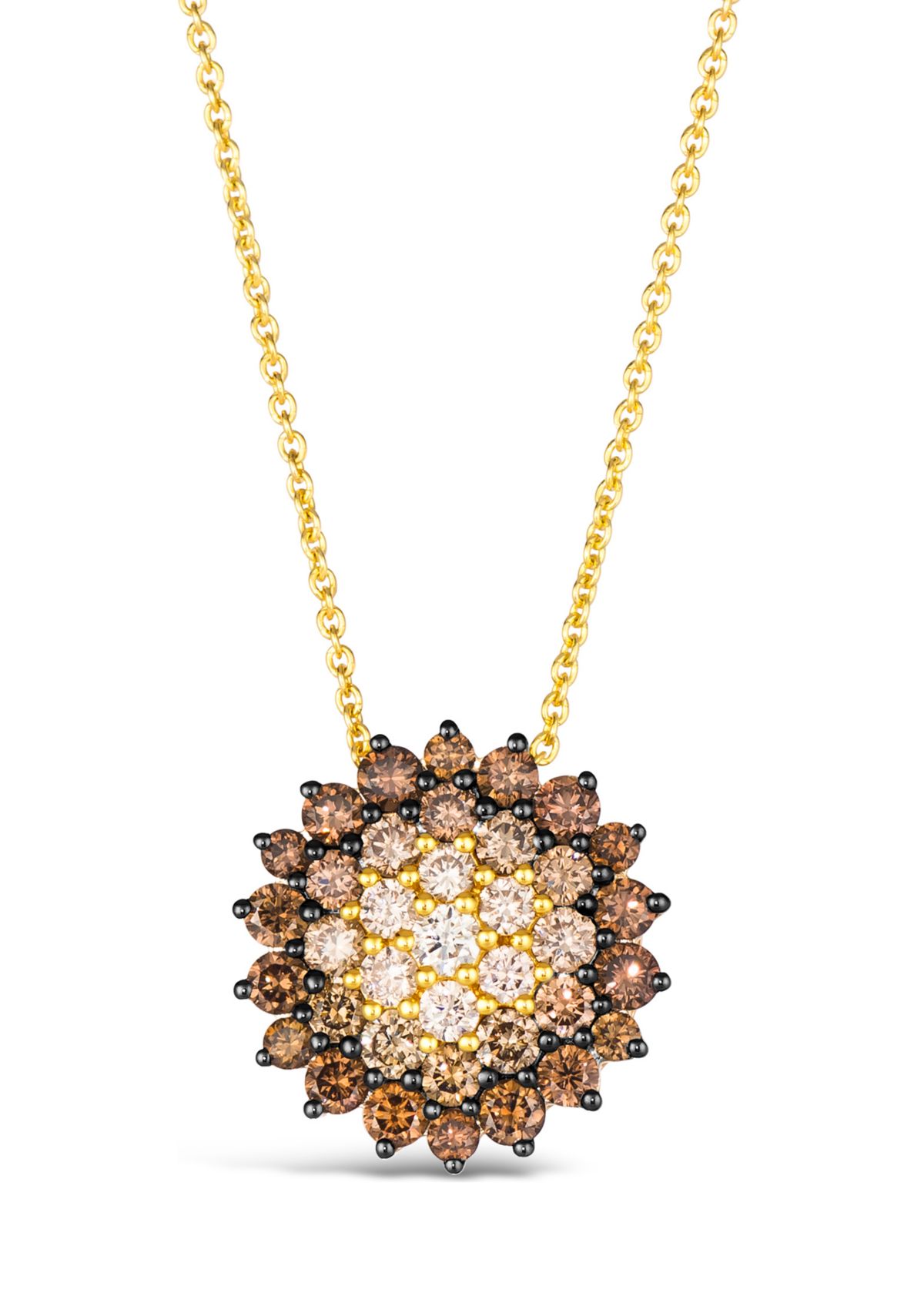 1 ct. t.w. Chocolate Ombré Diamonds® Ombré Pendant Necklace set in 14K Honey Gold™