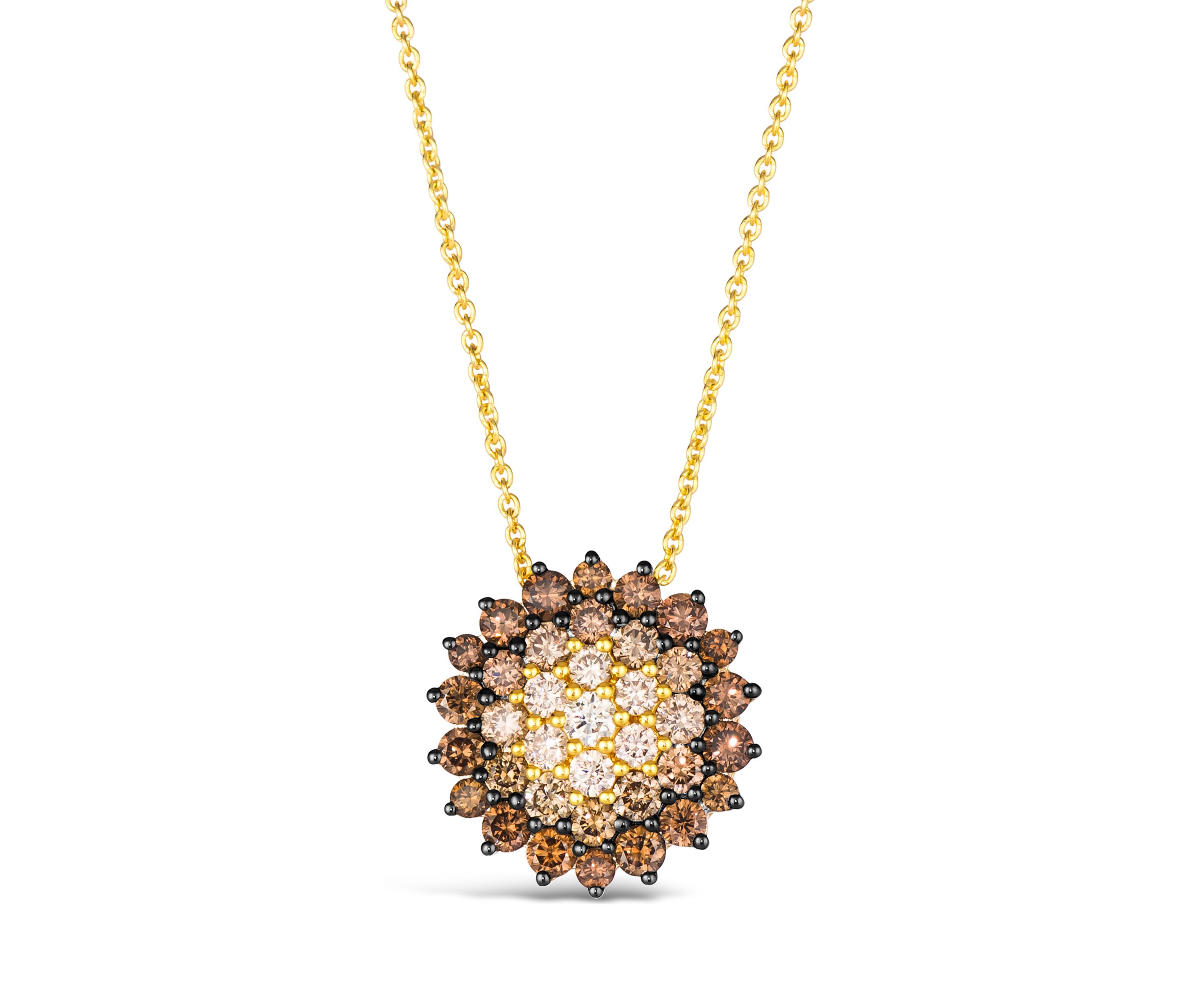 1 ct. t.w. Chocolate Ombré Diamonds® Ombré Pendant Necklace set in 14K Honey Gold™