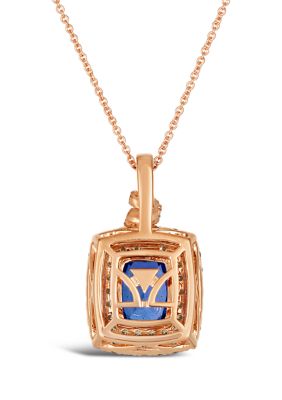 1 ct. t.w. Diamond and 2 ct. t.w. Tanzanite Pendant Necklace in 14K Strawberry Gold®