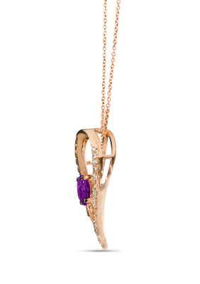 Pendant featuring 1 ct. t.w. Grape Amethyst™, 1/5 ct. t.w. Chocolate Diamonds®, 1/3 ct. t.w. Nude Diamonds™ set in 14K Strawberry Gold®