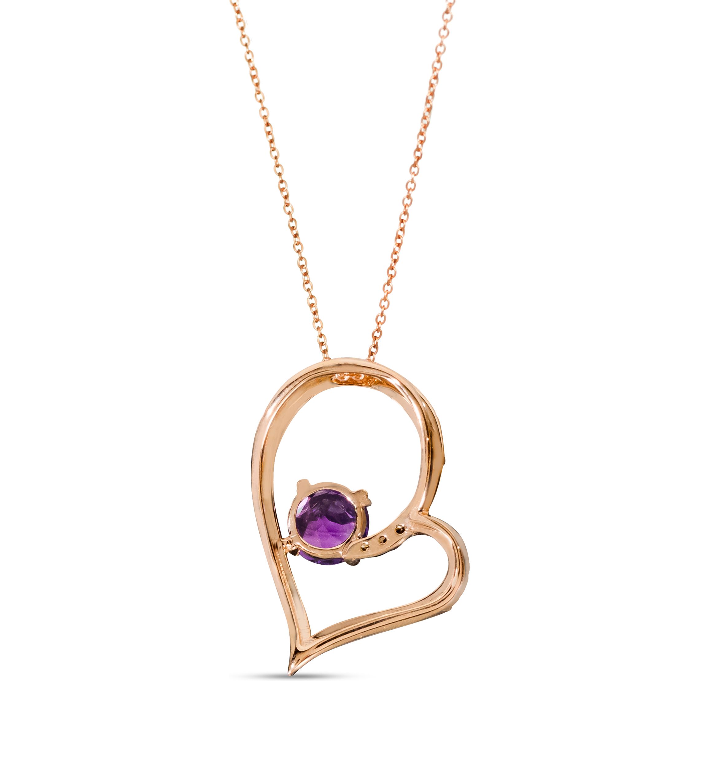Pendant featuring 1 ct. t.w. Grape Amethyst™, 1/5 ct. t.w. Chocolate Diamonds®, 1/3 ct. t.w. Nude Diamonds™ set in 14K Strawberry Gold®