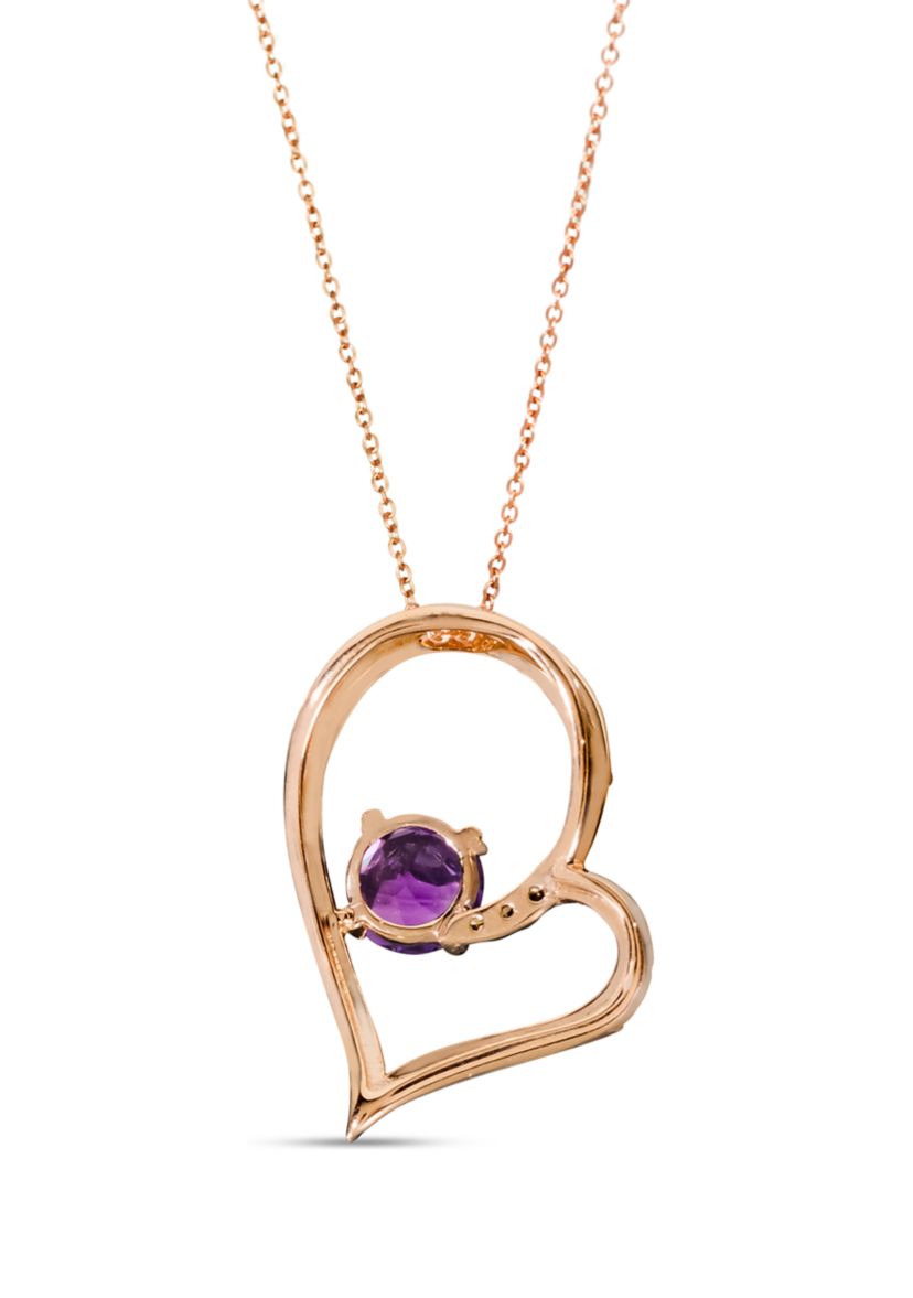 Pendant featuring 1 ct. t.w. Grape Amethyst™, 1/5 ct. t.w. Chocolate Diamonds®, 1/3 ct. t.w. Nude Diamonds™ set in 14K Strawberry Gold®