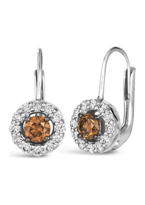1/2 ct. t.w. Chocolate Diamonds®, 3/8 ct. t.w. Nude Diamonds™ Drop Earrings in 14K Vanilla Gold®