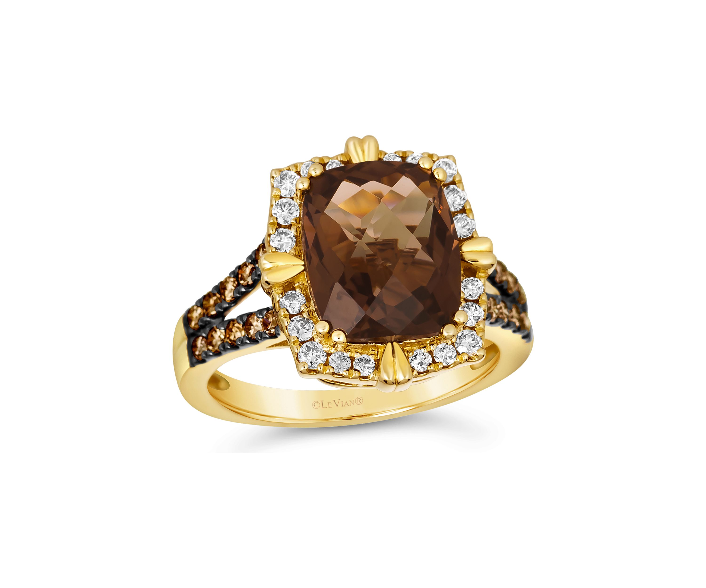 4 ct. t.w. Chocolate Quartz®, 1/4 ct. t.w. Nude Diamonds™, 1/3 ct. t.w. Chocolate Diamonds® in 14K Honey Gold™