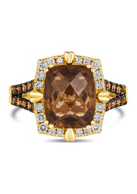 4 ct. t.w. Chocolate Quartz®, 1/4 ct. t.w. Nude Diamonds™, 1/3 ct. t.w. Chocolate Diamonds® in 14K Honey Gold™