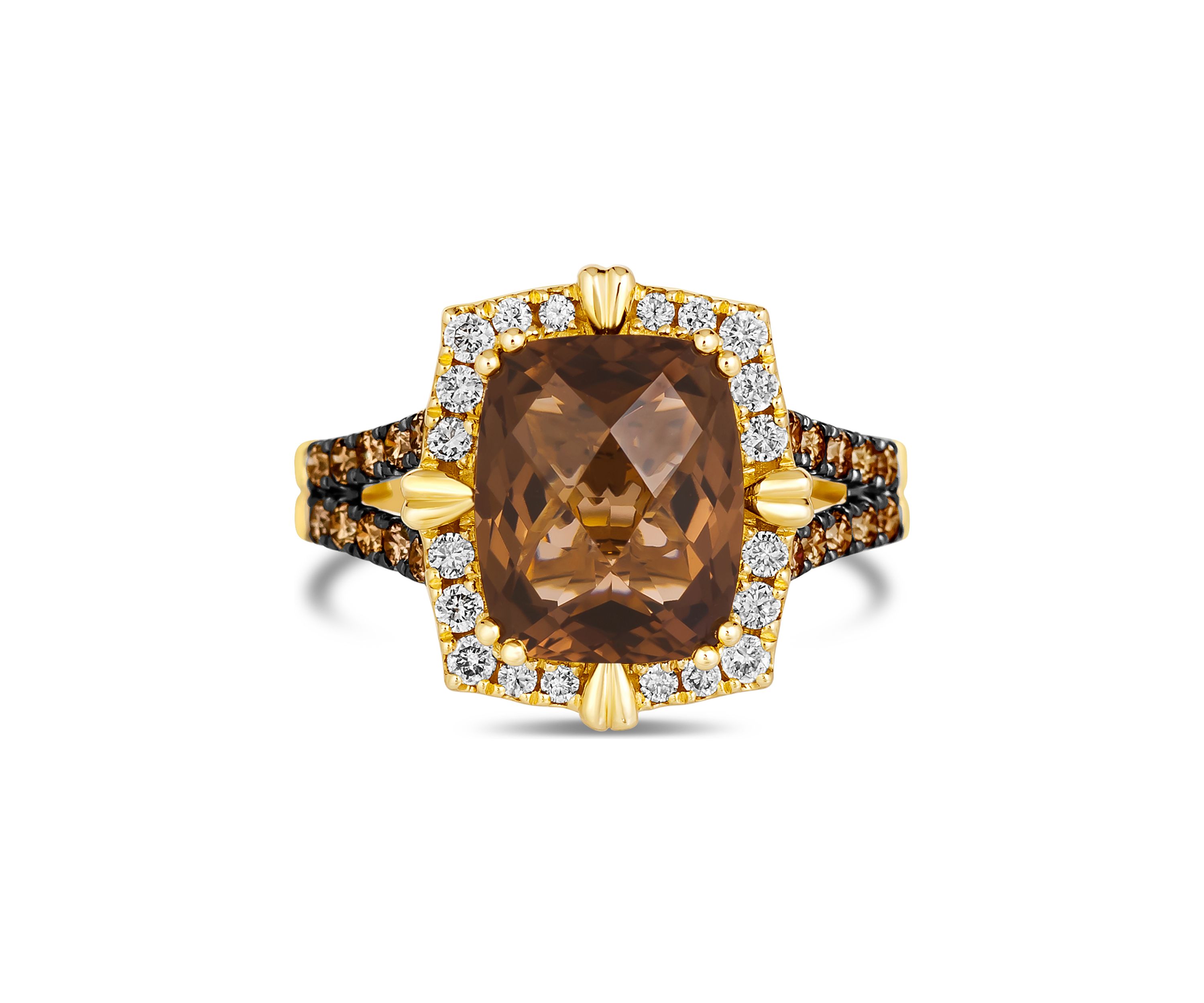 4 ct. t.w. Chocolate Quartz®, 1/4 ct. t.w. Nude Diamonds™, 1/3 ct. t.w. Chocolate Diamonds® in 14K Honey Gold™