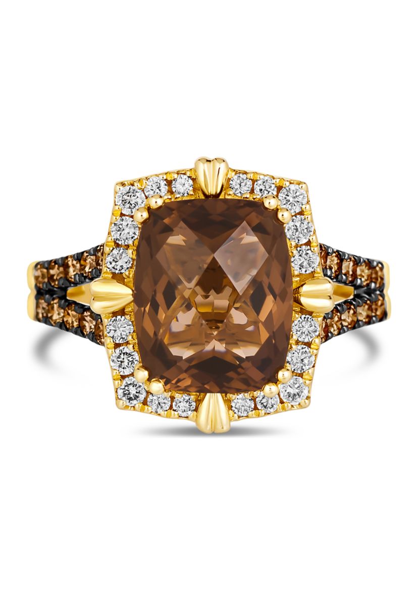4 ct. t.w. Chocolate Quartz®, 1/4 ct. t.w. Nude Diamonds™, 1/3 ct. t.w. Chocolate Diamonds® in 14K Honey Gold™