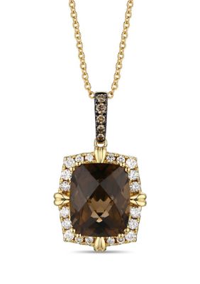 Le Vian Pendant Necklace Featuring 4 Ct. T.w. Chocolate QuartzÂ®, 1/20 Ct. T.w. Chocolate Diamonds, 1/4 Ct. T.w. Nude Diamondsâ¢ In 14K Honey Gold