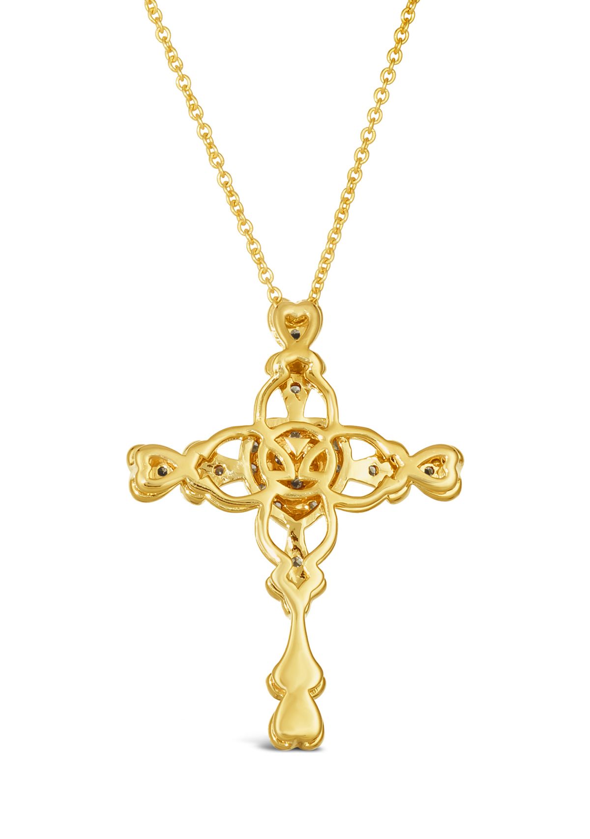 1/2 ct. t.w. Diamond Cross Pendant Necklace in 14K Yellow Gold 