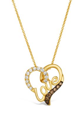 Le Vian 1/3 Ct. T.w. Diamond Heart Pendant Necklace In 14K Honey Gold