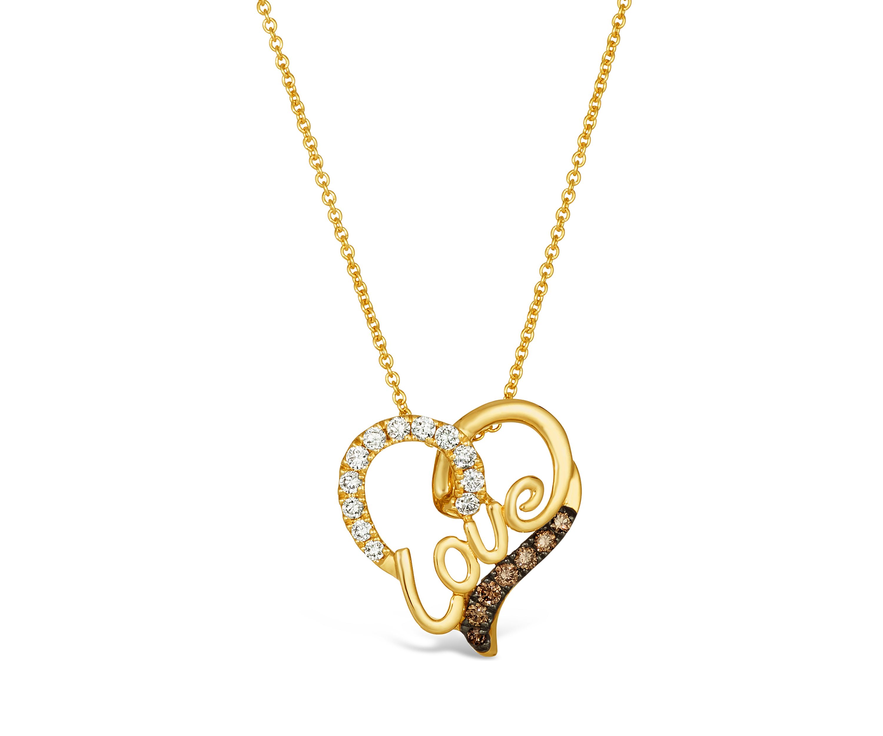 1/3 ct. t.w. Diamond Heart Pendant Necklace in 14K Honey Gold™ 