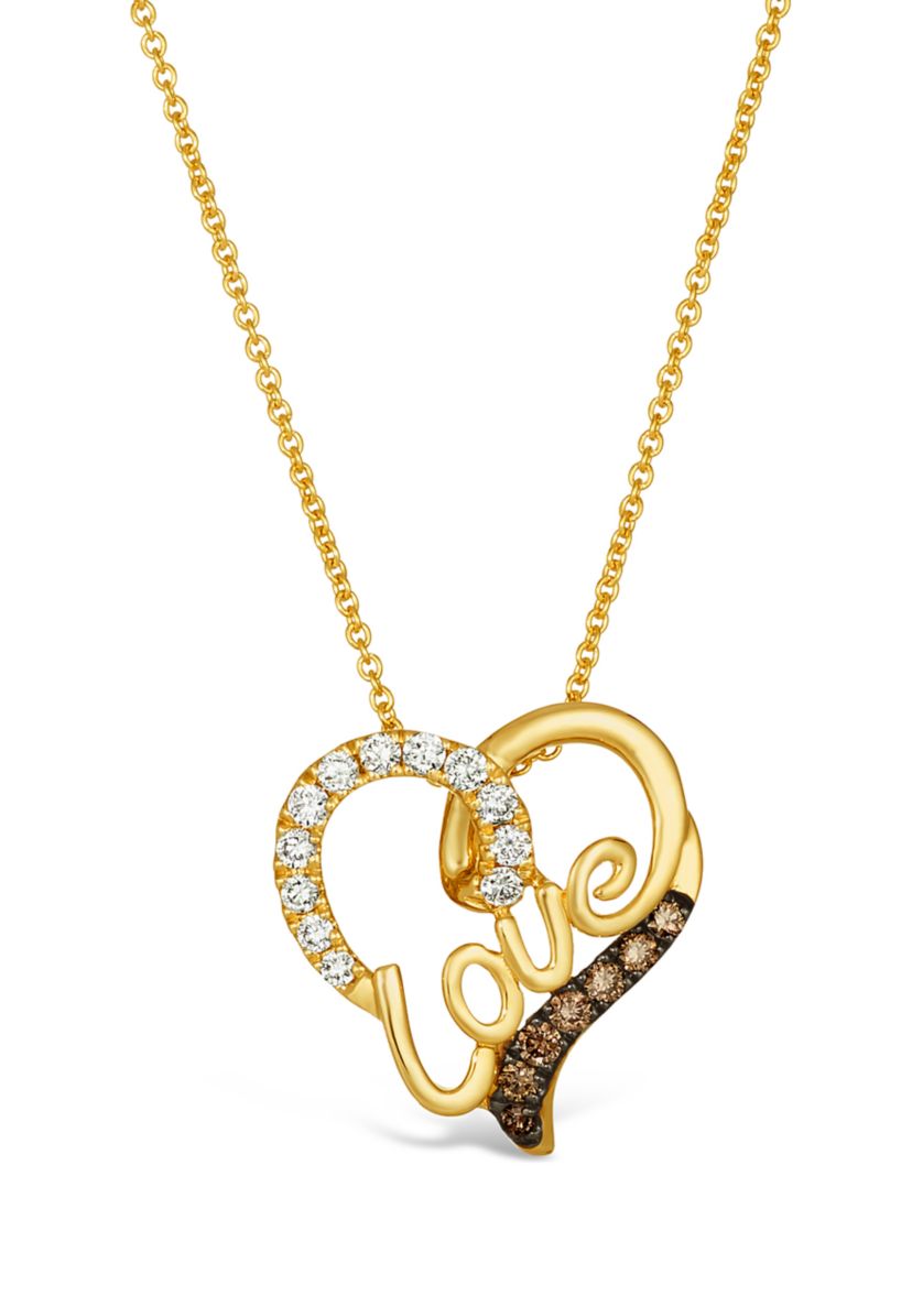 1/3 ct. t.w. Diamond Heart Pendant Necklace in 14K Honey Gold™ 