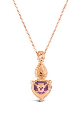 1.8 ct. t.w. Dark Amethyst and 1/5 ct. t.w. Diamond Pendant Necklace in 14K Strawberry Gold® 