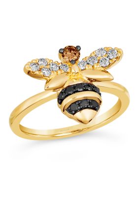 Le Vian Ring Featuring 1/10 Ct. T.w. Chocolate Diamonds, 1/4 Ct. T.w. Nude Diamondsâ¢, 1/6 Ct. T.w. Blackberry Diamonds In 14K Honey Gold