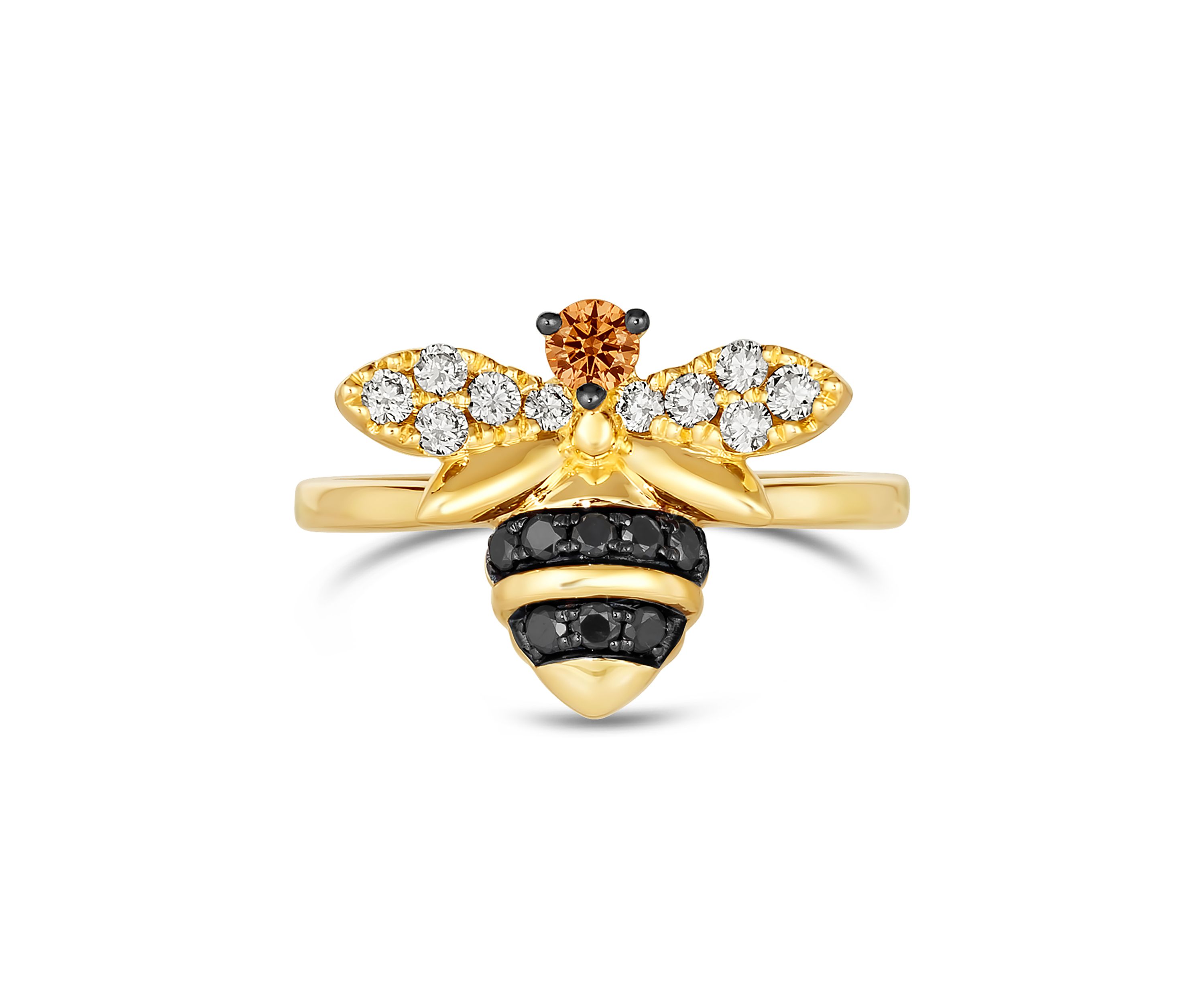 Ring featuring 1/10 ct. t.w. Chocolate Diamonds®, 1/4 ct. t.w. Nude Diamonds™, 1/6 ct. t.w. Blackberry Diamonds® in 14K Honey Gold™