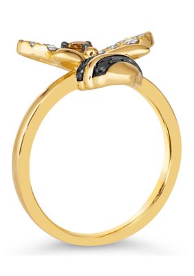 Ring featuring 1/10 ct. t.w. Chocolate Diamonds®, 1/4 ct. t.w. Nude Diamonds™, 1/6 ct. t.w. Blackberry Diamonds® in 14K Honey Gold™