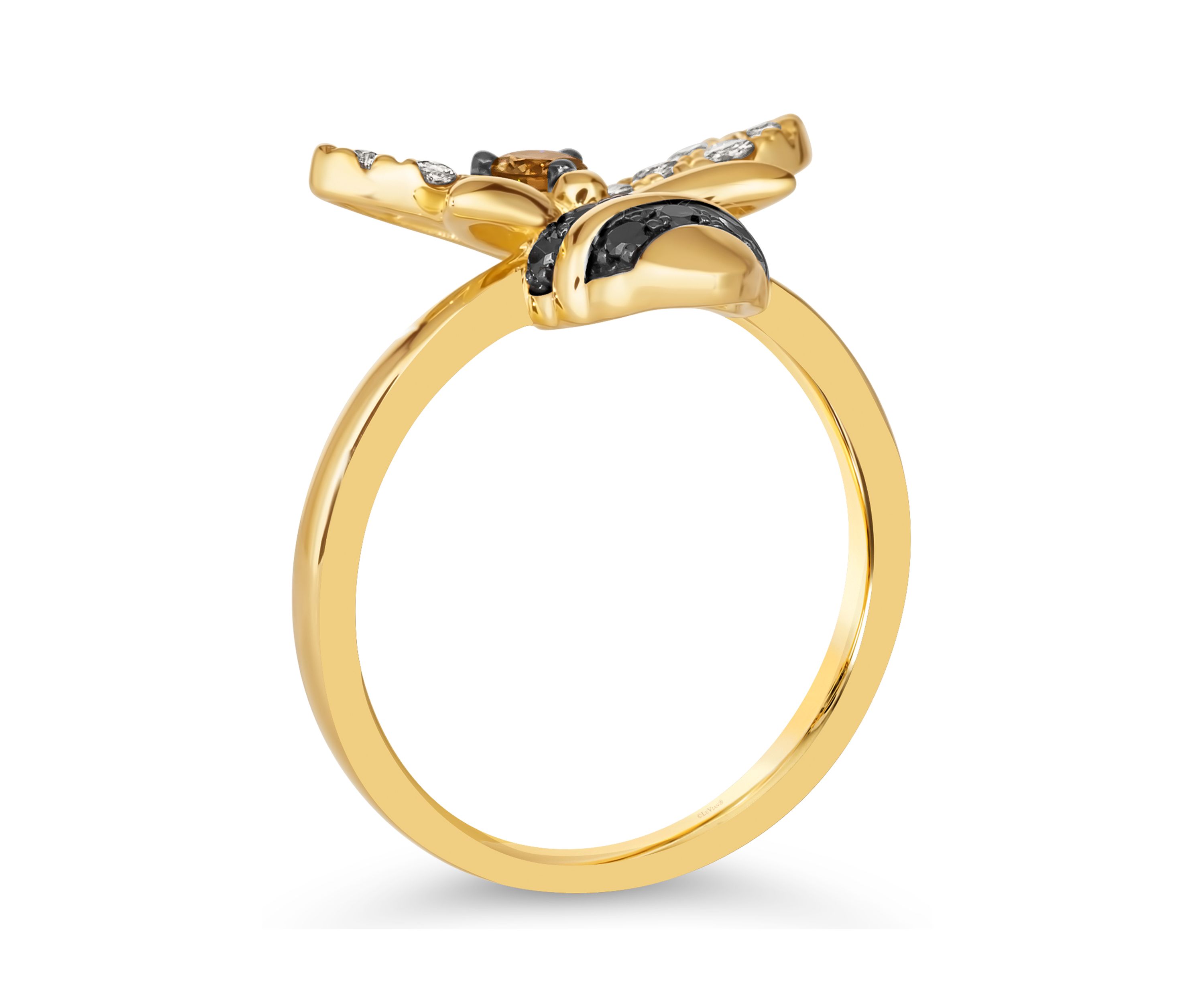 Ring featuring 1/10 ct. t.w. Chocolate Diamonds®, 1/4 ct. t.w. Nude Diamonds™, 1/6 ct. t.w. Blackberry Diamonds® in 14K Honey Gold™