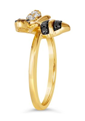 Ring featuring 1/10 ct. t.w. Chocolate Diamonds®, 1/4 ct. t.w. Nude Diamonds™, 1/6 ct. t.w. Blackberry Diamonds® in 14K Honey Gold™