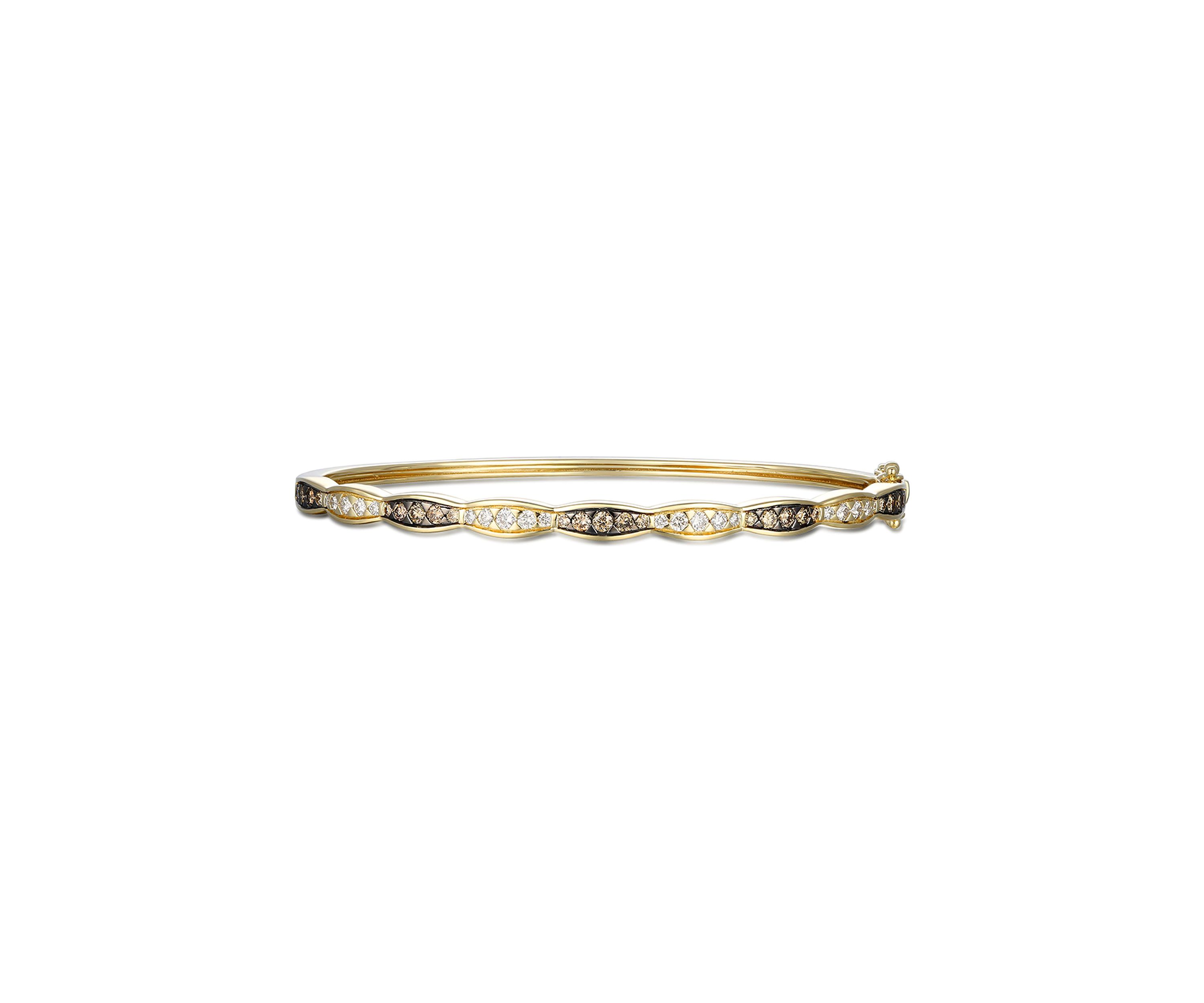 7/8 ct. t.w. Diamond Bangle Bracelet in 14K Honey Gold™ 