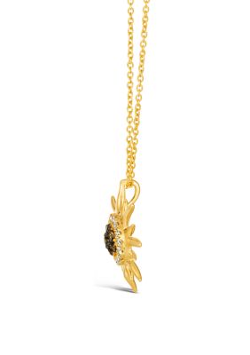 1/4 ct. t.w. Diamond Sun Pendant Necklace in 14K Honey Gold™