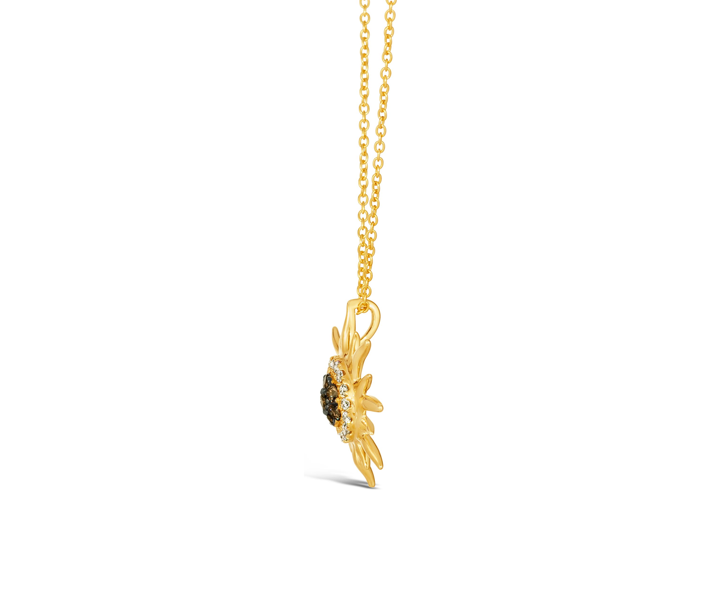 1/4 ct. t.w. Diamond Sun Pendant Necklace in 14K Honey Gold™