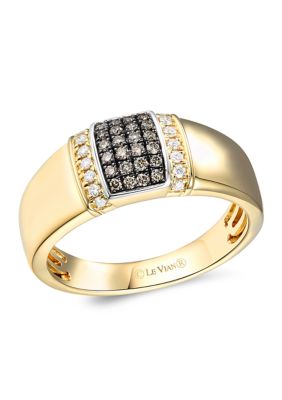 Le Vian Men's 1/5 Ct. T.w. Chocolate Diamonds, 1/8 Ct. T.w. Vanilla Diamonds Ring In 14K Gold And Platinumâ¢