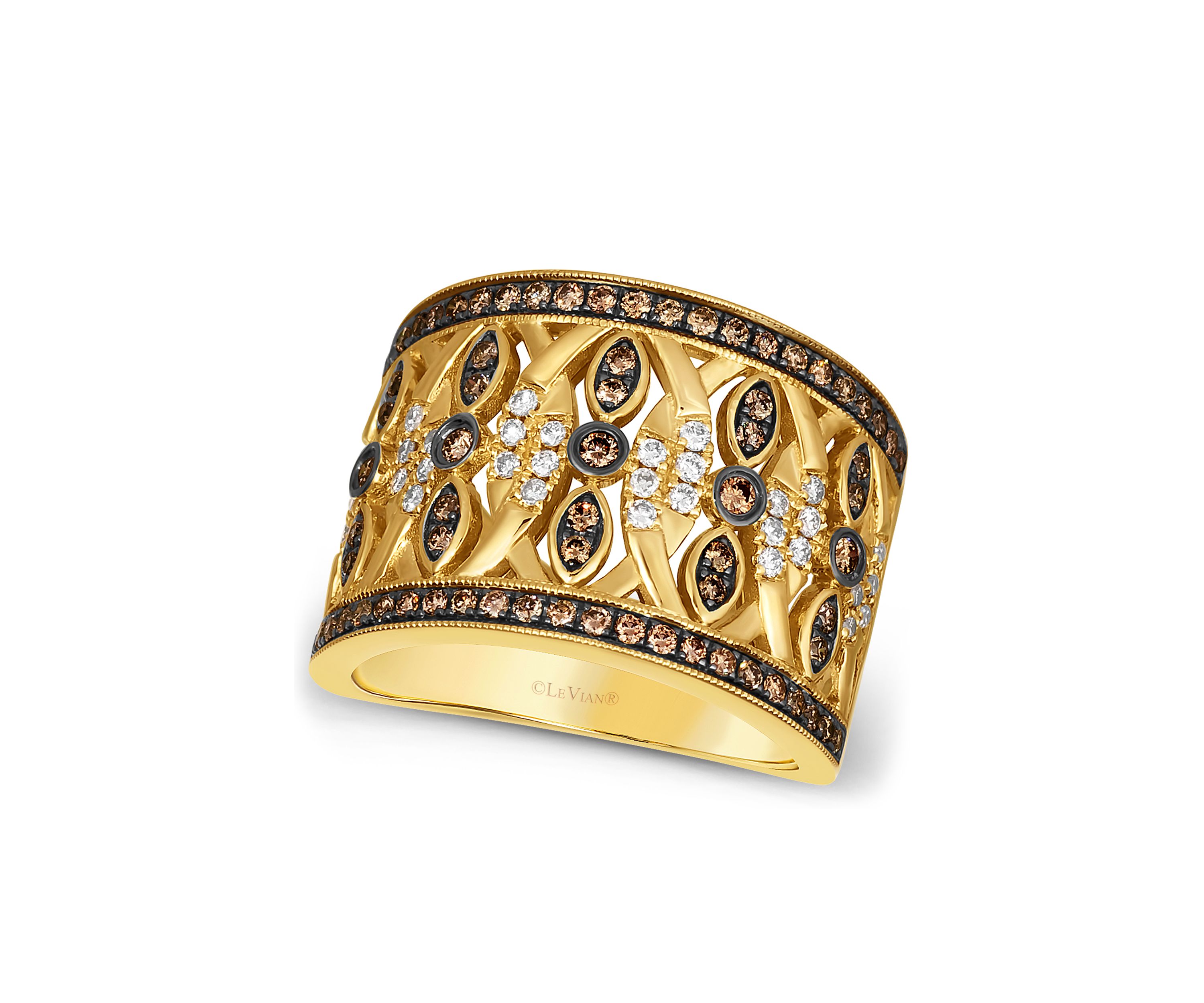 Ring featuring 5/8 ct. t.w. Chocolate Diamonds®, 1/4 ct. t.w. Nude Diamonds™ set in 14K Honey Gold™