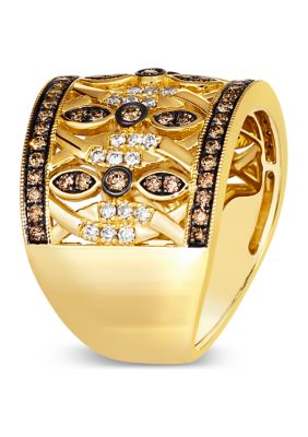 Ring featuring 5/8 ct. t.w. Chocolate Diamonds®, 1/4 ct. t.w. Nude Diamonds™ set in 14K Honey Gold™